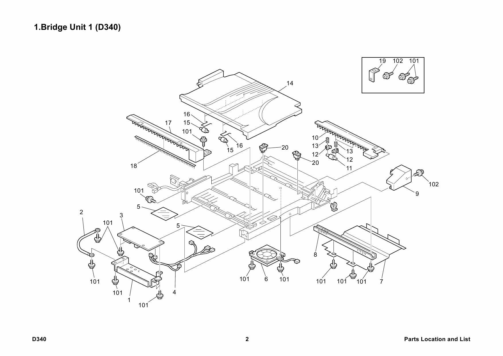 RICOH Options D340 BRIDGE-UNIT-BU-3010 Parts Catalog PDF download-2